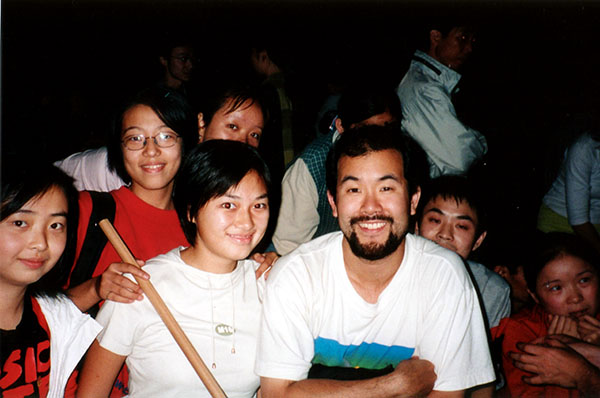 Amongst English learners at the English Corner, Chengdu